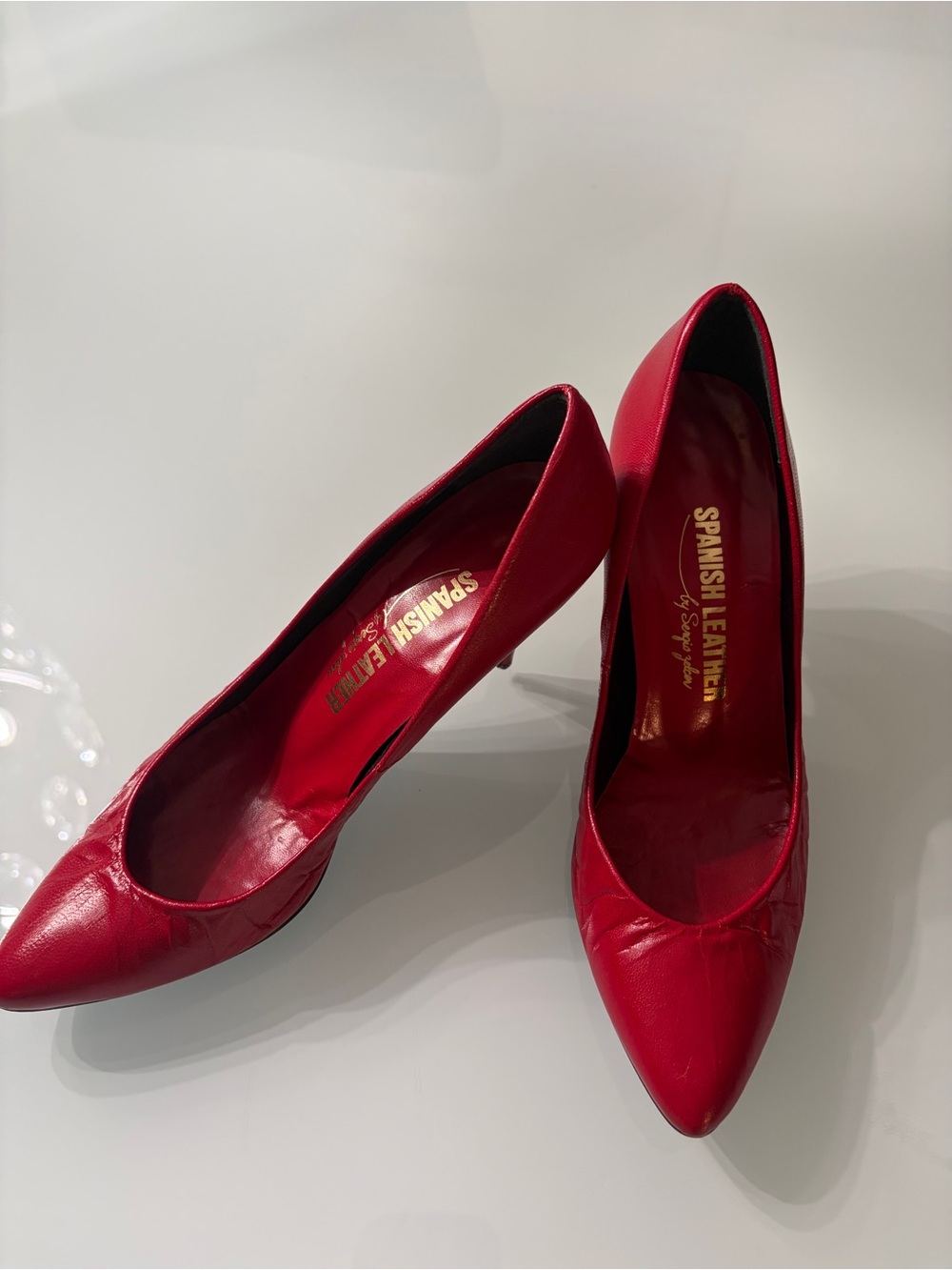 Red Spanish Leather Heels - Sergio Valeri 6